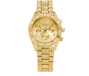 Montre En Acier Inoxydable Cristal Quartz pour femme