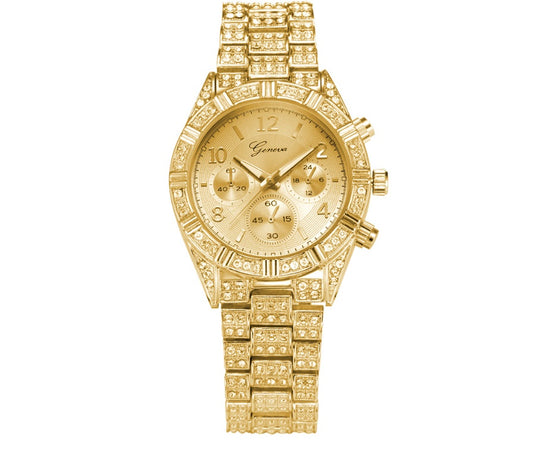 Montre En Acier Inoxydable Cristal Quartz pour femme